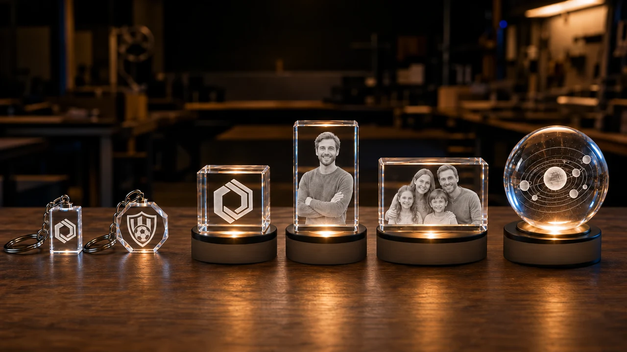 Collection d’objets personnalisés en cristal